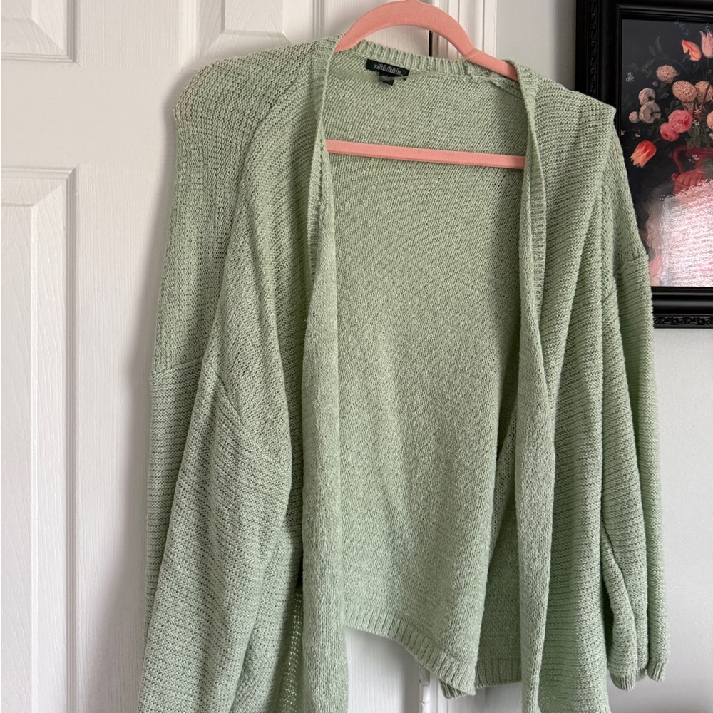 Wild Fable Light Green Open-Front Cardigan